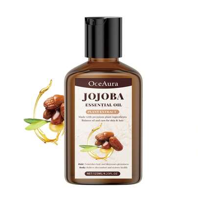 Dầu nền Jojoba 125ml - 100% hữu cơ nguyên chất ép lạnh dùng trong liệu pháp hương thơm và nuôi dưỡng da | Kem dưỡng ẩm không chứa hóa chất với hương thơm thư giãn, phù hợp với mọi loại da và có thể dùng để khuếch tán tinh dầu