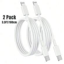 1-4入 Apple 充電線 3.3英呎(約1公尺) USB-C轉Lightning快充線，適用 14/13/12/11/11 Pro/11 Max/X/XS/XR/XS Max/8/7 (白色)，相容16、16 Pro Max、15、15 Plus、15 Pro、15 Pro Max，相容小米手機，Type-C介面，MFi認證 - Usb C to Lightning 3.3FT - 查看 8
