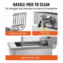 3000W Dual Tank Countertop Commercial Electric Deep Fryer - 12L Contaminants Of Aceite, Sincronización - View 5