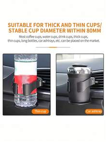 1 pieza Soporte universal multifuncional para portavasos/bebidas de ventilación de coche, portavasos ajustable de PVC para coche - se ajusta de forma segura, base acolchada de espuma, adecuado para botellas y latas, fácil de instalar - Multicolor - Ver 9