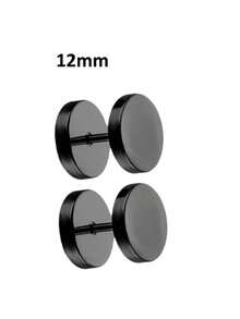 1 件不锈钢圆盘杠铃耳环，男女通用，适合日常佩戴