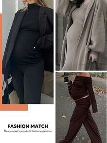 孕妇高腰黑色短裤，带可扩展腹部支撑板，圣诞节孕妇内裤