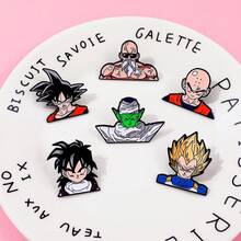 1 件热血经典卡通动漫龙珠周边，时尚精致超级赛亚人孙悟空、贝吉塔、龟仙人卡通人物胸针，包包装饰适合日常佩戴或作为礼物或收藏 - 彩色 - 查看 4