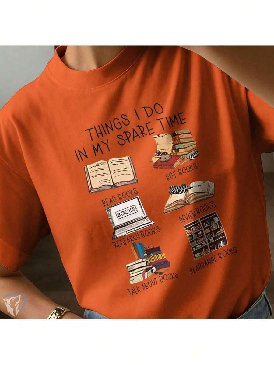 Literary Geek T-Shirt | Creative Fashion For Book And Reading Lovers - 橘色 - 查看 1