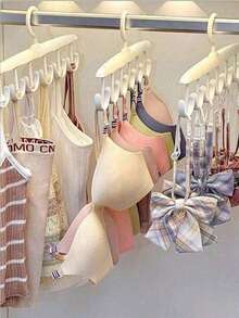 12-Hook Rotating Clothes Hanger, Space-Saving Lingerie Drying Rack, Wavy Shaped Drying Rack, Multi-Functional Clothes Hanger, Suitable For Home, Dorm, Can Be Given As Gifts To Relatives, Family, Friends, Teachers, Classmates, Suitable For Travel, Outdoor Activities, Camping, Parties, Gatherings, Beach Vacations, Can Also Be Used For Halloween, Christmas, Autumn Decoration, Storage And Organization - Multicolor - View 3
