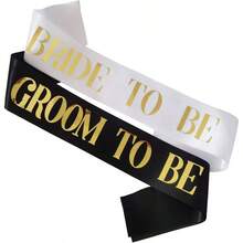 Fajas para despedida de soltera en blanco y negro para despedida de soltera 2 unidades, Negro blanco, 31.5 inches - inicial - Ver 1