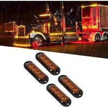 Qiilu LED Side Marker Tail Light  Lámpara Remolque Camión Camión 4 Uds. De Luces Laterales para Camiones, Alto Brillo, 3000K, IP65, LED Impermeables, Fácil Instalación, Luz de(amarillo) - Amarillo - Ver 5