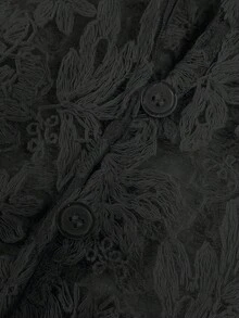 ii Women's Elegant Embroidered Lace Sheer Blouse