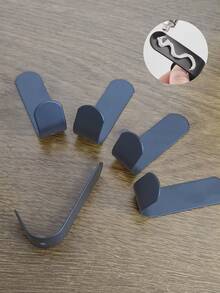 خطاف معدني لاصق على شكل حرف J، 5 قطع، خطاف جداري من الفولاذ المقاوم للصدأ، خطاف لاصق مناسب للقبعات والمعاطف والمناشف والحقائب، اكسسوارات ديكور المنزل - الأسود - مشاهدة 14