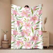 Lily Plant Tapestry Room Decoration Wall Decor Blanket Symbolizing Vitality Ultra-Soft Lightweight Silky Design For Elegant Decor Warm Flannel Blanket For Sofa Bed Travel Camping Polyester Fiber Thoughtful Gift For Family Friends Valentine's Gift Shipped From USA - Nhiều màu 8 - Xem 1