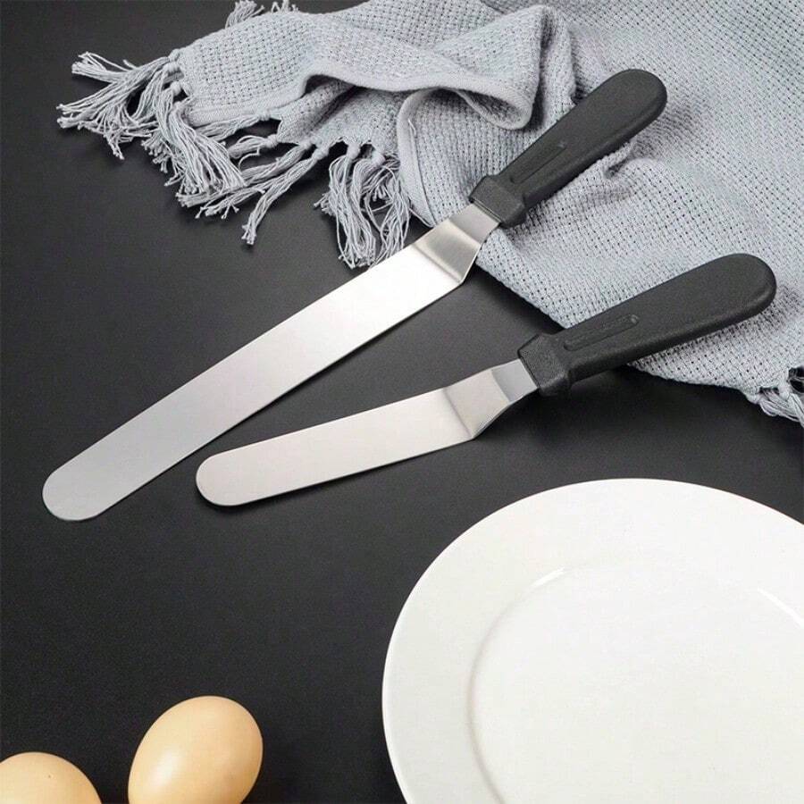 3pc Heavy-Duty Stainless Steel Cake Smoothing Spatula - Bạc - Xem 1