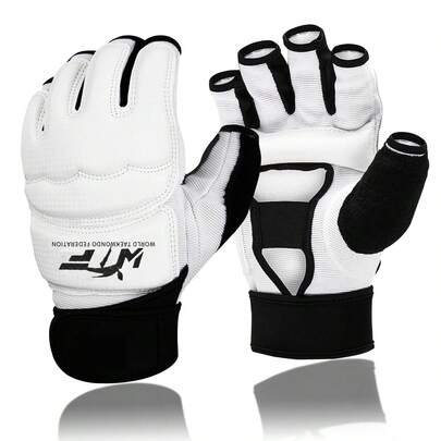 1 Pair Half Finger Boxing Gloves, Suitable For Boxing, Taekwondo, Adults & Teenagers