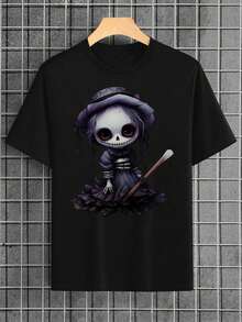 Sally Dress Oogie Boogs, Best T- Shirt, Cross Shirt, Great For A Weekend Trip Or Vacation, Casual T-Shirt Graphic Tees, Graphic Tees, 100 Percent Cotton Shirts, Black Street Graphic Tees, Men's T-Shirt, Funny Graphic Vintage T Shirts, S-XXXL - 黑色-1 - 查看 1
