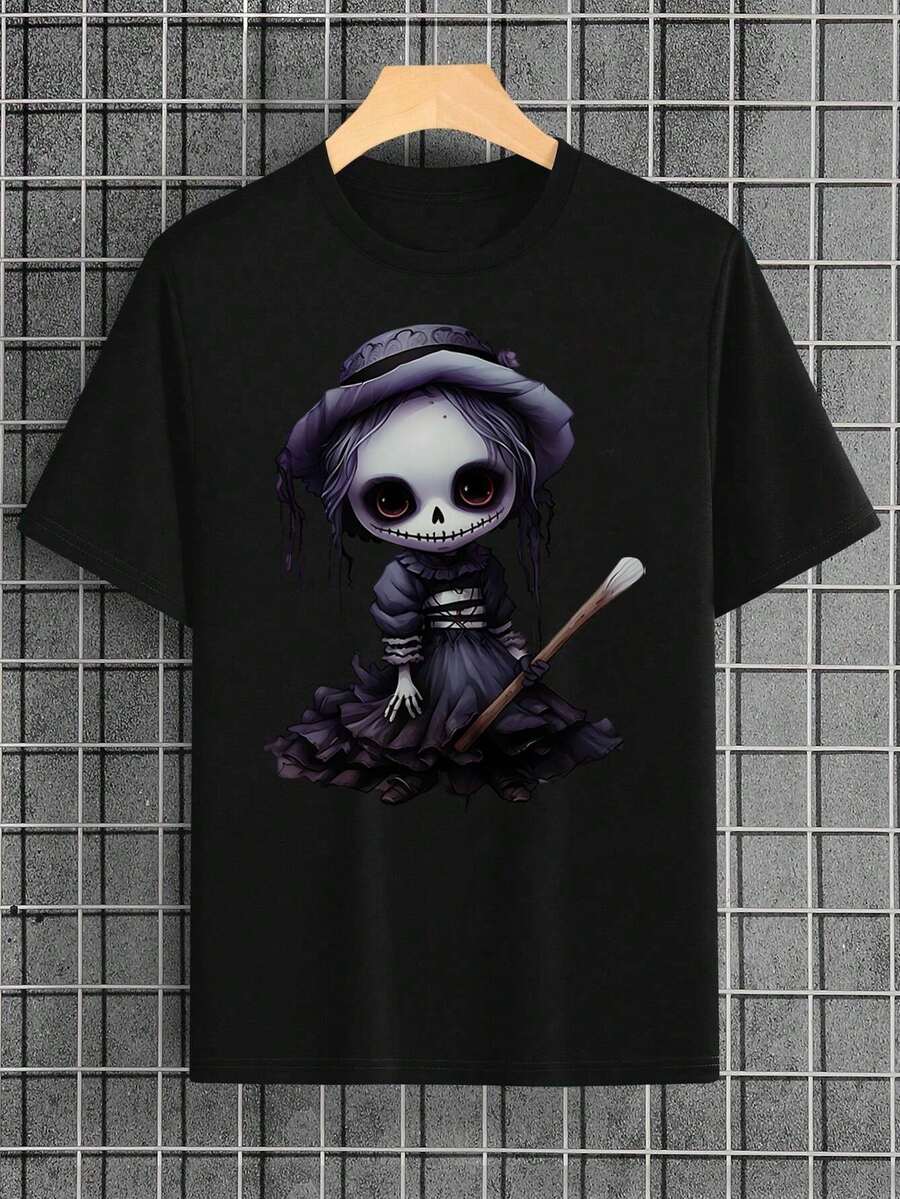 Sally Dress Oogie Boogs, Best T- Shirt, Cross Shirt, Great For A Weekend Trip Or Vacation, Casual T-Shirt Graphic Tees, Graphic Tees, 100 Percent Cotton Shirts, Black Street Graphic Tees, Men's T-Shirt, Funny Graphic Vintage T Shirts, S-XXXL - 黑色-1 - 查看 1