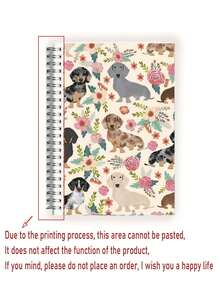 1 Cute Dachshund Spiral Notebook With Floral Design - Durable Cover Perfect For Work, School, Journaling, Gifts, School Supplies | Floral Design Notebook | School Notebook With Easy Page Turns