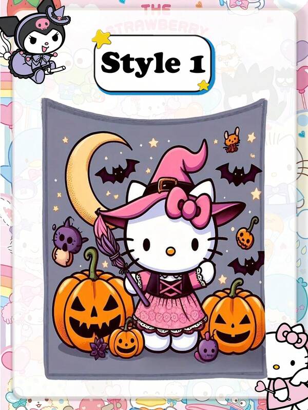 Cartoon Sanrio Hello Kitty Halloween And Christmas Theme Series Soft Blankets, Nap Blankets, Air Conditioning Blankets (150*100cm)