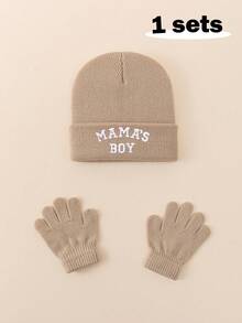 1pc Baby Beanie Black Hat, Letter Embroidery Infant Newborn Toddler Winter Warm Knit Cap For Little Boys Girls,Kids & Baby, Y2k Style, Newborn Knitted Hat For Outdoor Winter Warm Hat - Multicolor - View 9