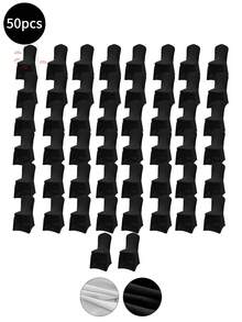 1件/4件/6件/10件/20件/30件/50件黑色牛奶丝方形椅套,经典简约设计,高弹力纯色宴会椅防尘罩,可拆洗,适用于餐厅、客厅、厨房、酒店、宴会椅保护套、秋季装饰、房间装饰、返校季、学校用品 - 彩色 - 查看 15