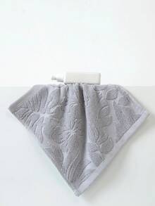 1pc Lightweight Towel Set, Gray Leaf Pattern, Rectangular 70*140cm Bath Towel & 34*74cm/34*34cm Hand Towel, Quick-Dry, Absorbent, Soft, Suitable For Bathroom, Kitchen, Travel, Gifts, Gym, Beach, Hotel, Salon Shower Towels For Beauty Salon, Hotel Sports,Home Essentials, Towel, Skin Care Bath Towel Sheet