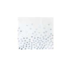 30 pièces Assiettes jetables à bordure à pois argentés, set de serviettes et de gobelets, convient pour les fêtes, anniversaires, mariages, pique-niques en famille