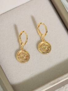 زوج من أقراط قلادة الهلال والبرق المطلي بالذهب عيار 18 قيراط بتصميم بسيط وأنيق، مناسب للنساء للاستخدام اليومي والتنقل والعطلات والحفلات والسفر كهدية