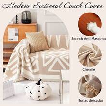 Funda Reversible Chenille Mejorada,Ultra Suave Funda de Sofá Chenille de Doble Cara, Washable Anti-Slip Multifuncional Sofa,Funda Sofá Perro Acolchada,All Seasons. (Cerceta, 180*230cm/70.8*90.pulgadas) - Negro - Ver 5