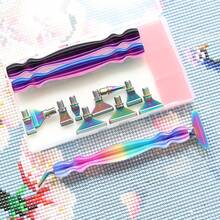 Bộ bút vẽ tranh đính đá 5D nhiều màu kèm đầu kim loại ren vít, dụng cụ trang trí móng tay và thêu chữ thập, bộ dụng cụ vẽ tranh đính đá tự làm - Nhiều màu - Xem 8