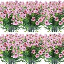 1/3/8/80 Ramos de Flores Artificiales, Adecuadas para Interior/Exterior, Jardín, Porche, Caja de Ventana, Hogar, Boda, Decoración de Granja, Plantas Florales Realistas, Duraderas y No Destiñen, Flores de Plástico Falsas, Decorativas - Rosa - Ver 1