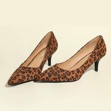 Women's Pumps Pointed Closed Toe Low Heels Dress Shoes For Work Business Office Wedding Casual 2.3 Inch-20256688 - Leopard Print - View 9
