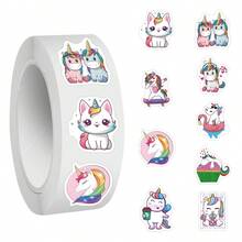 500 张独角兽贴纸卷，乙烯基美学贴纸，适用于剪贴簿、日记本、笔记本电脑、水瓶、工艺品 - 彩色 - 查看 10