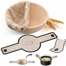 Sourdough Bread Baking Supplies, Banneton Bread Proofing Basket Round & Oval Proofing Bowls For Sourdough Bread With Liner Making Baking Fermentation Tools - Multicolor - View 13