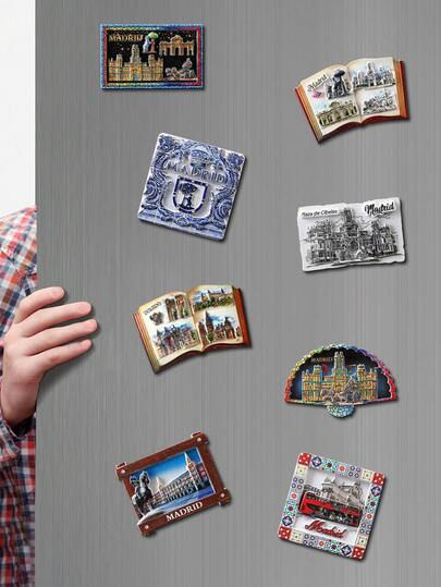 1pc Craft Scenic Refrigerator Magnet, Souvenir Refrigerator Magnet With Unique Features From Different Countries And Regions, 3D Craft Home Decor Refrigerator Magnet