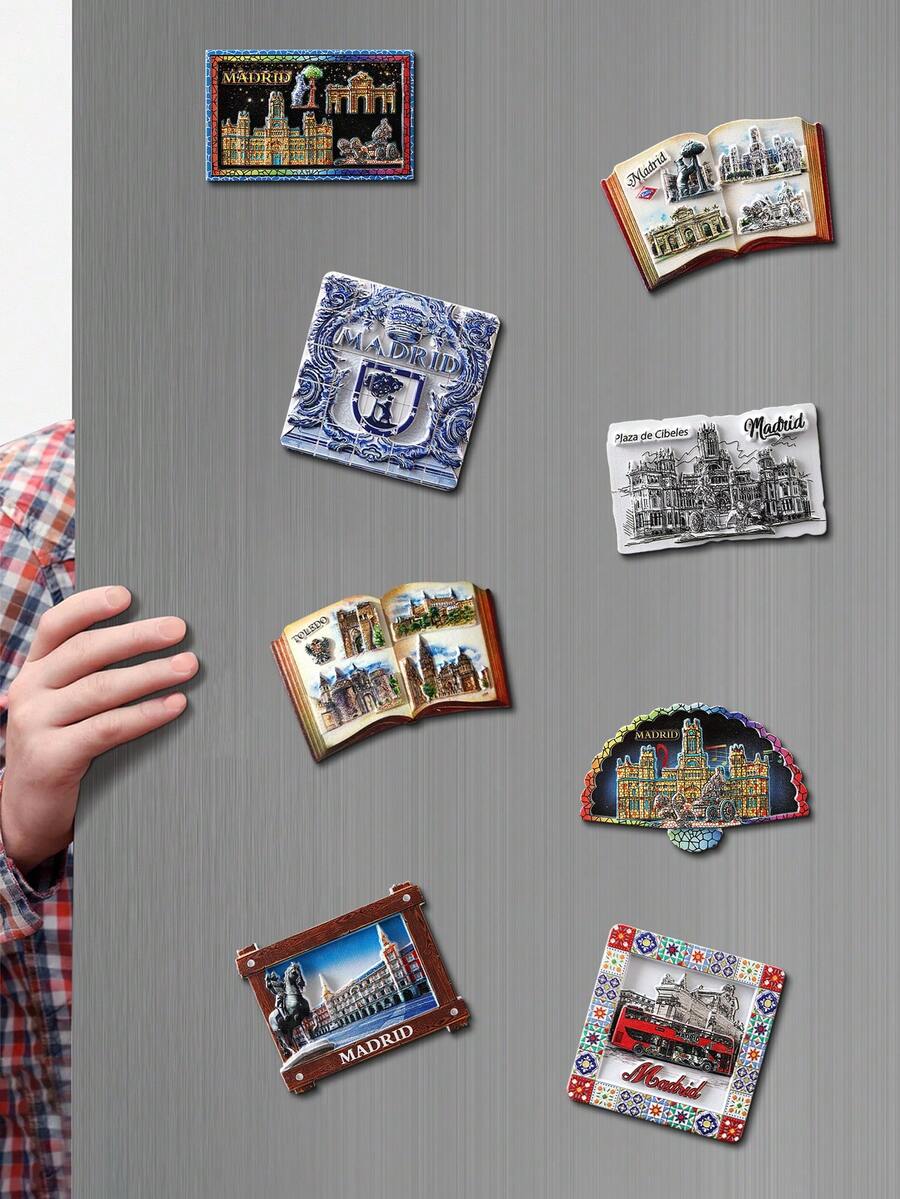 1pc Craft Scenic Refrigerator Magnet, Souvenir Refrigerator Magnet With Unique Features From Different Countries And Regions, 3D Craft Home Decor Refrigerator Magnet - Multicolor - View 1