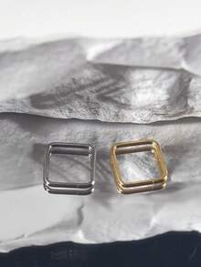 2PCS Stainless Steel Square Earring Jewelry Women Cartilage Nose Ring Hoop Septum Ring 16G For Any Occasion