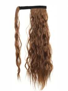 18-30 Inch Black/Brown/Golden Curly Wavy Invisible Corn Silk Ponytail Hairpiece With Claw Clip, Fluffy Ponytail Hair Extensions Suitable For Women And Girls, For Party And Daily Use - Black-brown - 查看 28
