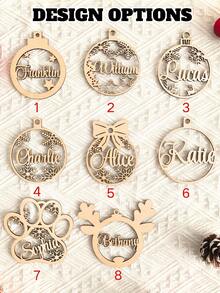 1/3/5 peças Presente de Natal, Decoração de Natal, Enfeites de Natal Personalizados, Decoração de Árvore de Natal Personalizada, Decoração em Madeira/Acrílico, Nomes Cortados a Laser, Bola de Natal, Etiquetas para Presente, Seu Logotipo Multifuncional, Ornamental Requintado, Elegante, Bonito, Vintage Personalizado, Presente Ideal e Único para Ele e Ela Aniversários Dia dos Namorados Dia das Mães Aniversários, Dia dos Pais - Multicolorido - Ver 4