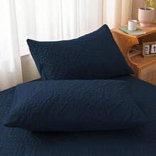 Yamel Hogar - Colcha Ligera Doble Vista - Union Por Sonido de Alta Frecuencia - Suavidad de en sueños - De Diseñador - Hipoalrgénica. Marino - Perla Matrimonial JD9S - Negro - Ver 10