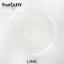 FRESH LADY زوج من العدسات اللاصقة الجمالية للعيون باللون الأخضر الليموني، عدسات ماكياج للحدقة، للارتداء اليومي، المواعدة، العمل، الاستخدام السنوي، 14.2 مم - بني - مشاهدة 11