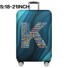 弹性行李箱套旅行箱套，带文字字母印花，适用于 18 至 32 英寸行李保护套，适用于户外旅行商务时尚图形图案，适用于男女旅行配件涤纶行李箱学生返校用品袋，适用于学校配件，行李保护器返校用品大学宿舍学生必备品，适用于男士女士假期旅行必备品户外包，适用于学校配件 - 藍色 - 查看 20