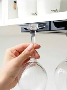 1 Piece Of Wine Glass Hanging Rack---Multi-Purpose Wine Glass Storage Rack, Easy To Install, Sturdy And Durable, With Self-Adhesive Stickers, Space-Saving, Punch-Free, Universal Cup Collector, High-Heeled Glass, Suitable For Home, Kitchen, Entrance, Living Room, Restaurant, Bar, Cabinet Under The Wine Glass Rack, Wall-Mounted Wine Rack, Storage Rack - Multicolor - View 6