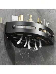 1/2 piezas Estante de ducha triangular y organizador de baño, material de plástico, estante de almacenamiento sin perforación - Organización del hogar y accesorios de almacenamiento de baño