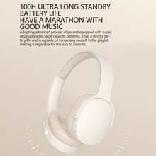 Bluetooth Headphones Over Ear Wireless Headset, UHD Stereo Deep Bass Foldable Headphone For Home Office Cell Phones Call Music Game Earphones, Comfort Adjustable Headband Over-The-Ear Wireless Earphones - 黑色 - 查看 5