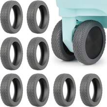 Funda protectora Vancle, 8 piezas de fundas protectoras de silicona para ruedas de equipaje, a prueba de golpes - 1 - Ver 1