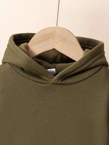 Toddler Boys' Fashionable Letter K Crown Print Hoodie & Pants Set, Autumn/Winter