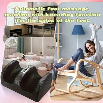 这款足部按摩器具备多种温度调节功能和多种按摩模式（含适配器）。它配备足底按摩器和压缩滚轮，适用于足部、小腿、踝关节和脚后跟部位。是送给父母、女士和男士的实用礼物。