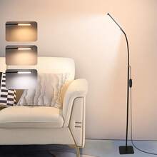 Yogle 1盏可调节现代落地灯，轻巧便携，LED阅读灯，3种颜色，10级亮度可调，可旋转，带1小时定时器，适用于工作、学习、缝纫、绘画、化妆等多种场合。 - 黑與白 - 查看 13