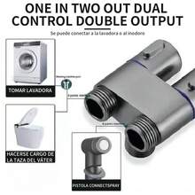 Bidé De Mano Conjunto Válvula De Control Doble Pulverizador - Plateado - Ver 3