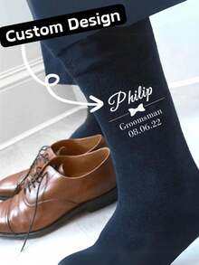 Personalized Groomsmen Socks, Personalized Custom Black Socks Customized Crew Socks,Custom Face Socks, Couple Socks, Custom Wedding Party Gift, Formal Monogram Socks, Wedding Socks - A Luxurious Personalized Dress Sock Set, Groom To Be Wedding Day ,Engagement Decoration Bachelor Party Bach Weekend Groomsman Best Man Proposal Gift Father's Day Husband Dad Present, Unisex