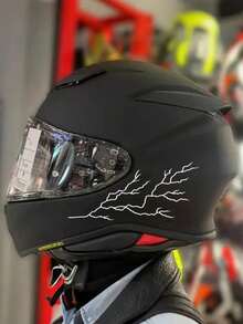 1 闪电裂纹防水汽车/摩托车贴纸 | 黑色/白色/红色/渐变色（4 种颜色）| 高品质挡风玻璃/车身贴花 | 超酷 | 非常适合汽车爱好者、外部装饰贴纸、个性化创意贴纸和汽车配件 - 均碼 - 查看 4