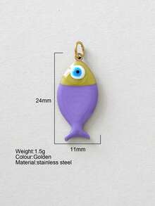 1 pieza Accesorio decorativo con forma de pez de acero inoxidable lindo, colgante DIY, para uso diario